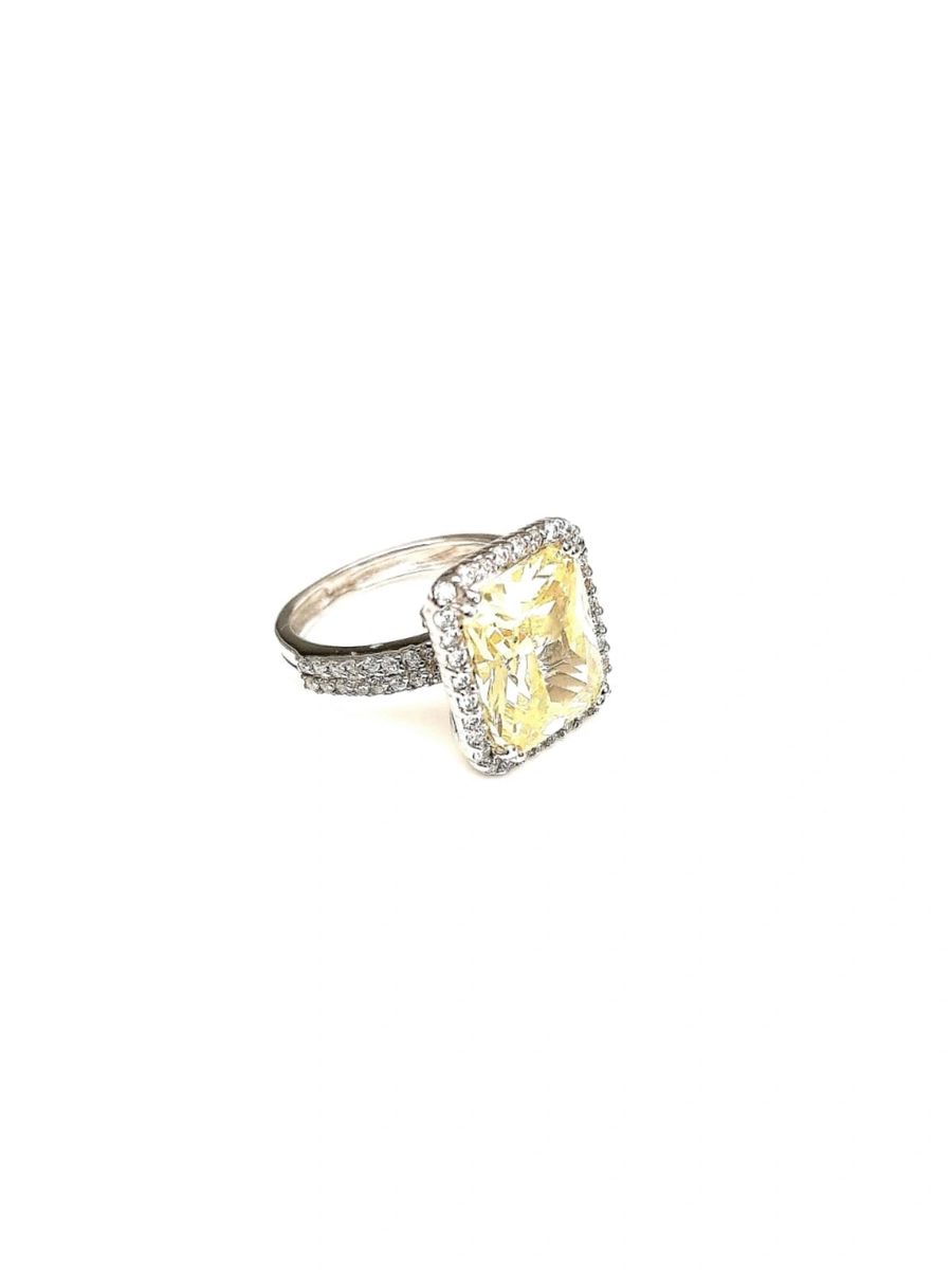 Yellow CZ Dress Ring