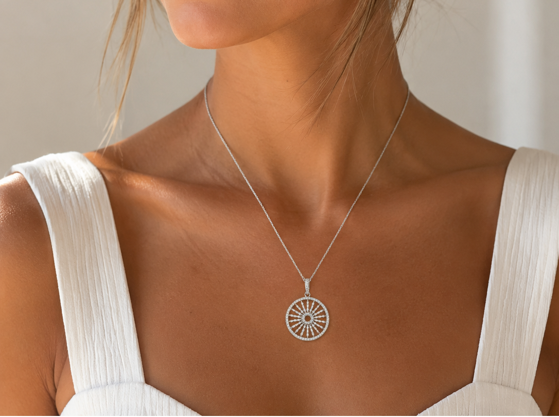 Cz Circle Necklace