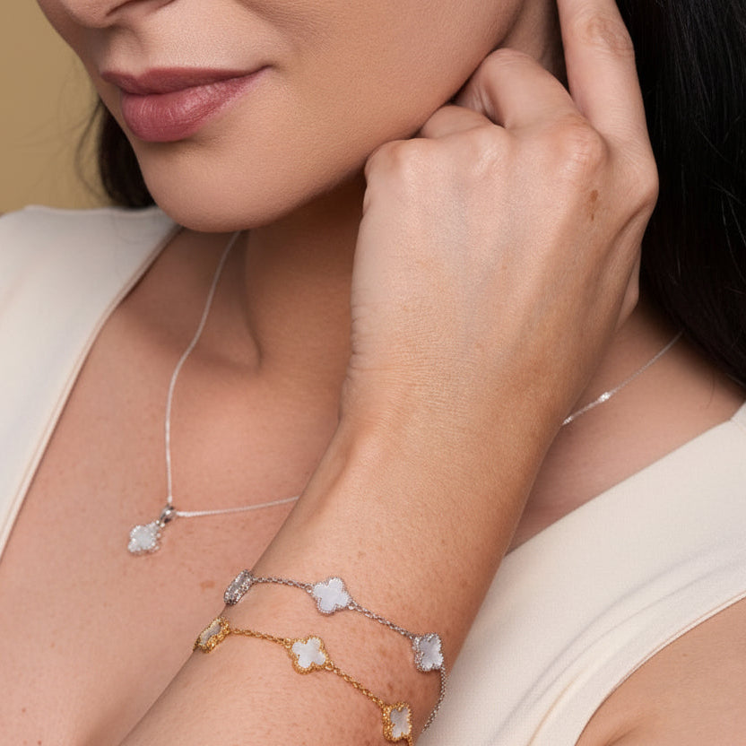 Sterling Silver Clover Bracelet