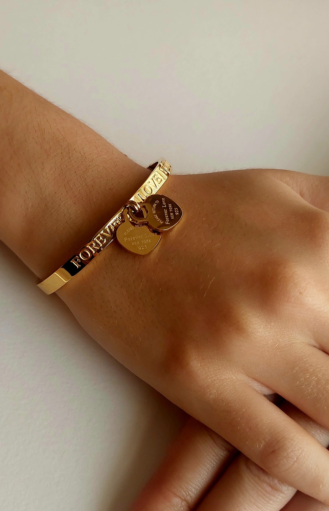 Double Heart Bangle