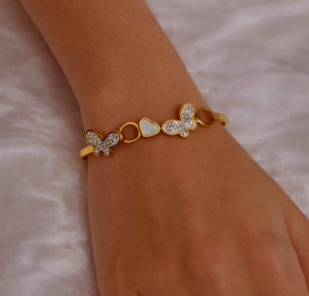 Crystal Butterfly Bangle