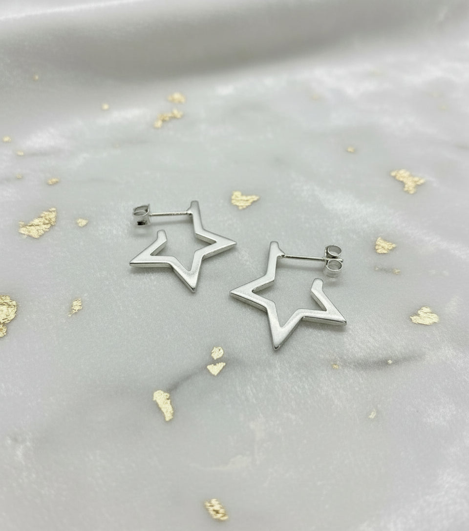 Star Hoop Earrings
