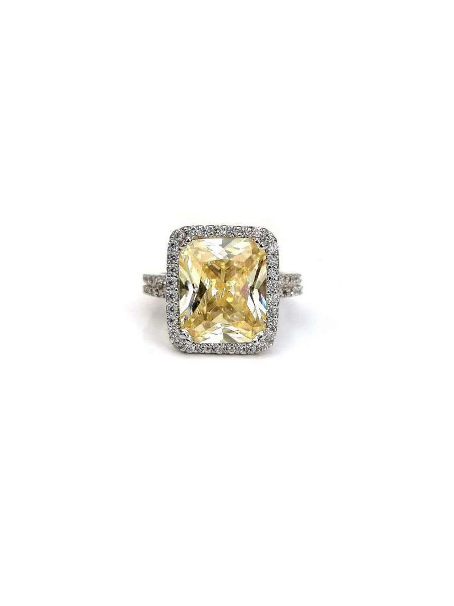 Yellow CZ Dress Ring