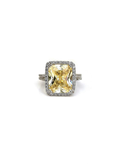 Yellow CZ Dress Ring
