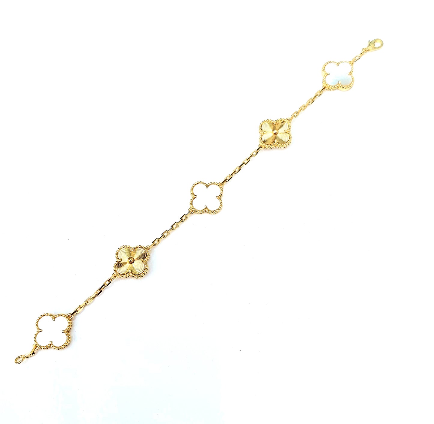 Gold And Pearl Clover Bracelet - Luxe Collection