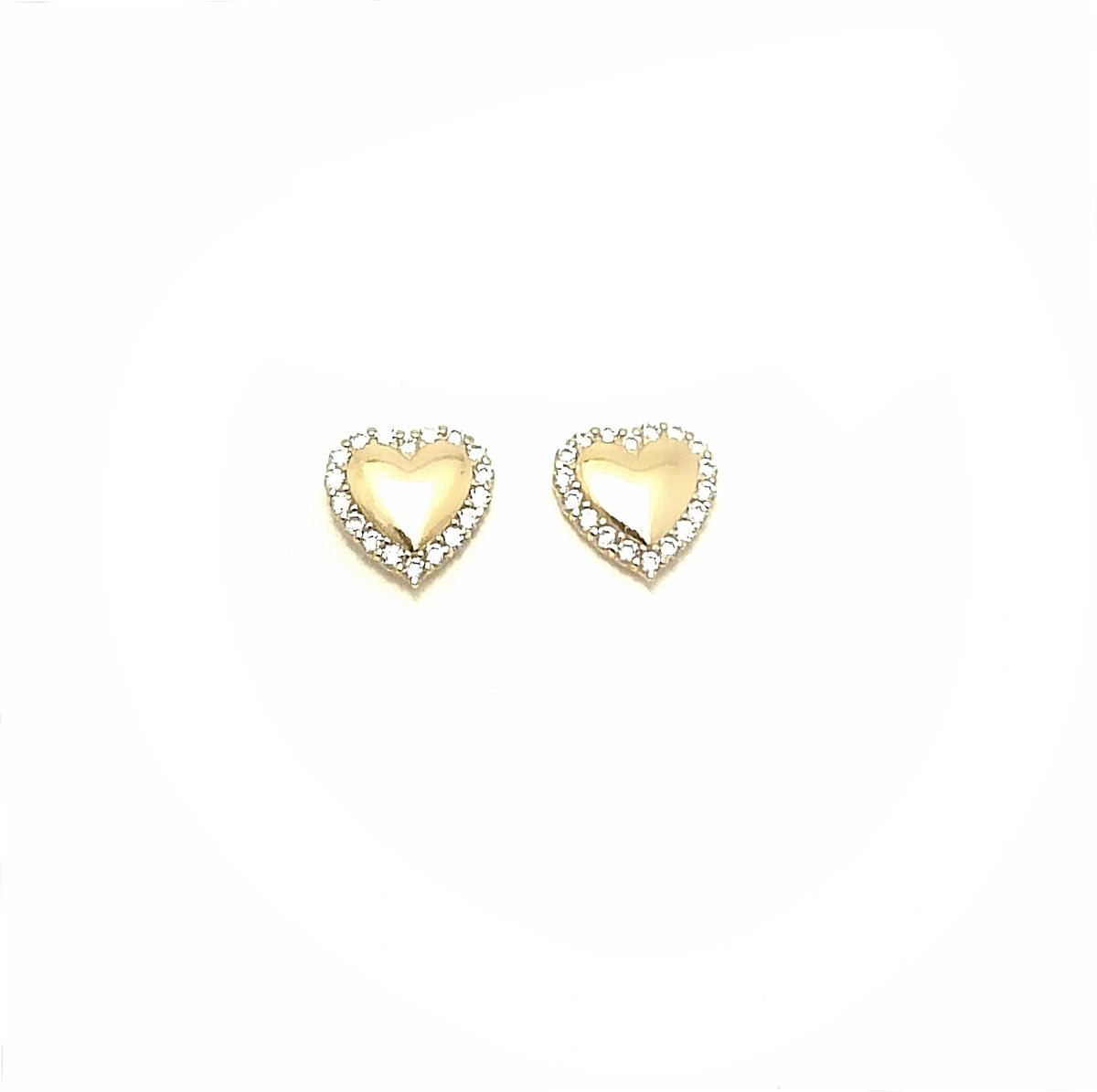 Cz  Heart Stud Earrings
