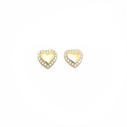 Cz  Heart Stud Earrings