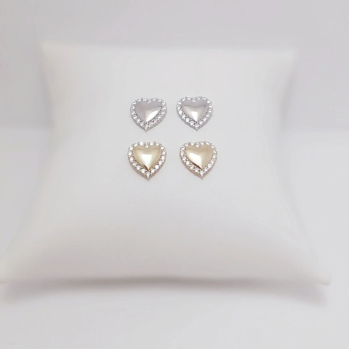 Cz  Heart Stud Earrings