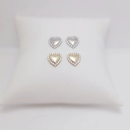 Cz  Heart Stud Earrings