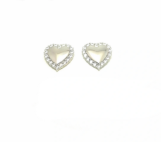 Cz  Heart Stud Earrings