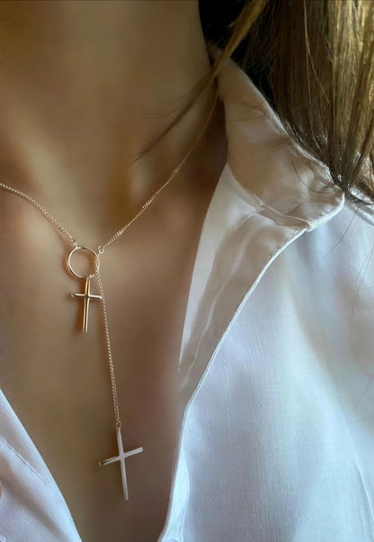 Double Cross Necklace