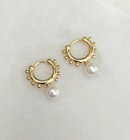 Pearl Huggie Earrings
