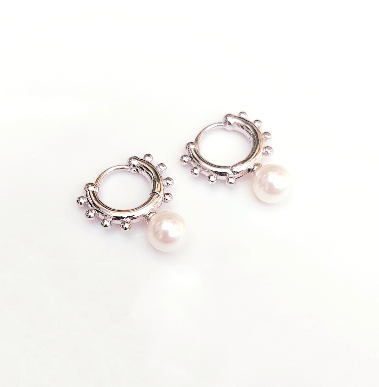 Pearl Huggie Earrings