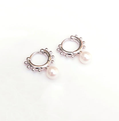 Pearl Huggie Earrings