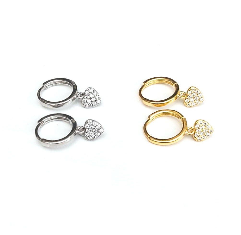 Heart Huggie Earrings