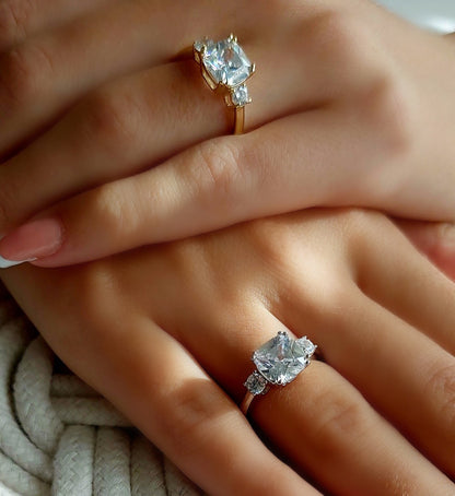 Three Stone Cz Ring