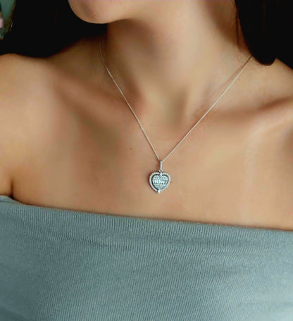 Fancy Cz Heart Necklace