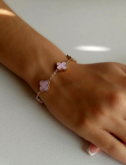 Pink Clover Bracelet