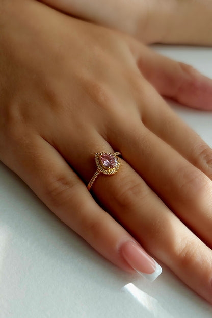 Pink Pear Shape Ring