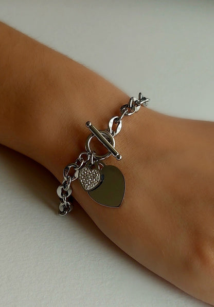 T Bar Heart Bracelet