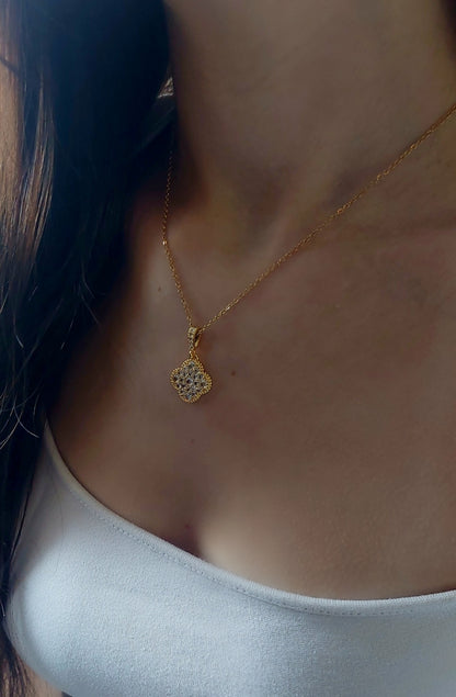 Cz Clover Necklace