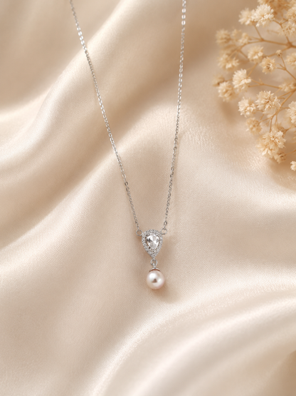 Pearl Cz Necklace