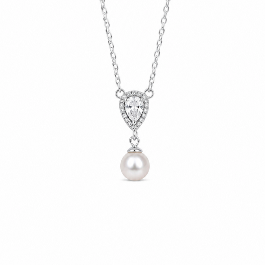Pearl Cz Necklace