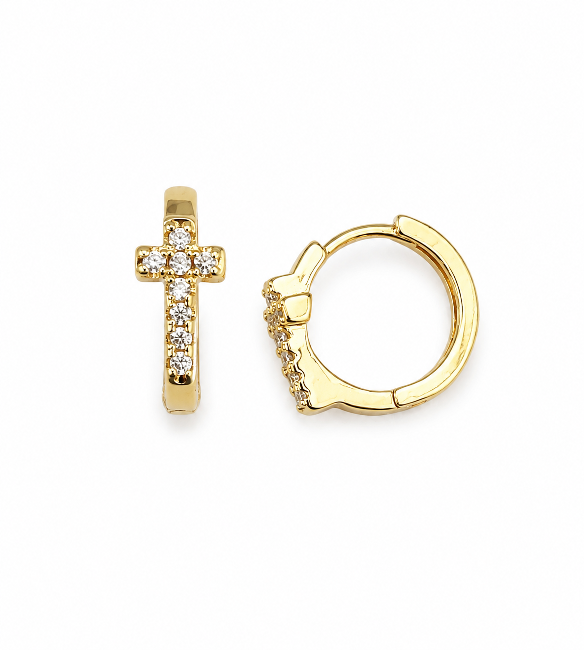 Cross Huggie Earrings