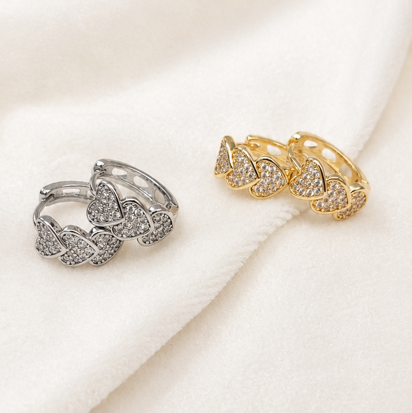 Heart Huggie Earrings