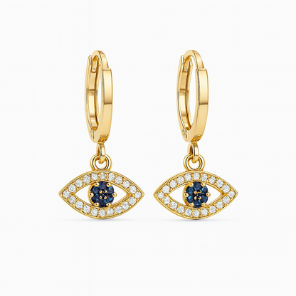 Evil Eye Huggie Earrings