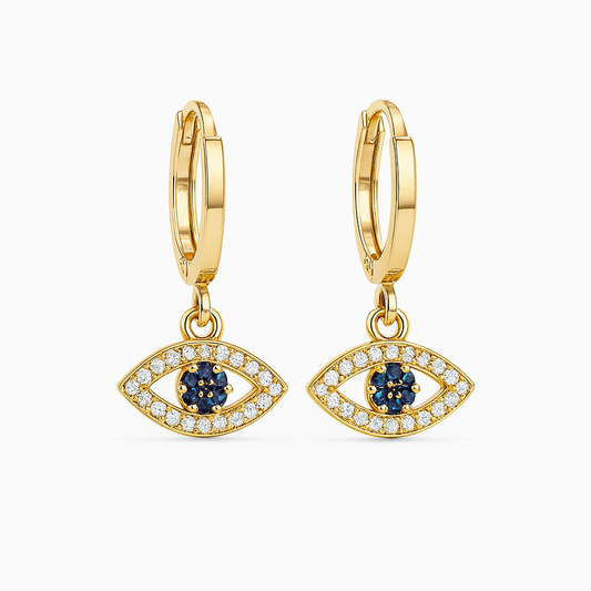 Evil Eye Huggie Earrings