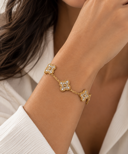 Luxury Cz Clover Bracelet