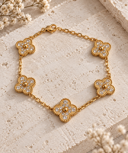 Luxury Cz Clover Bracelet