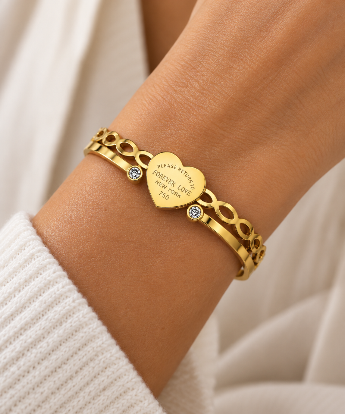 Forever Love Heart Bangle