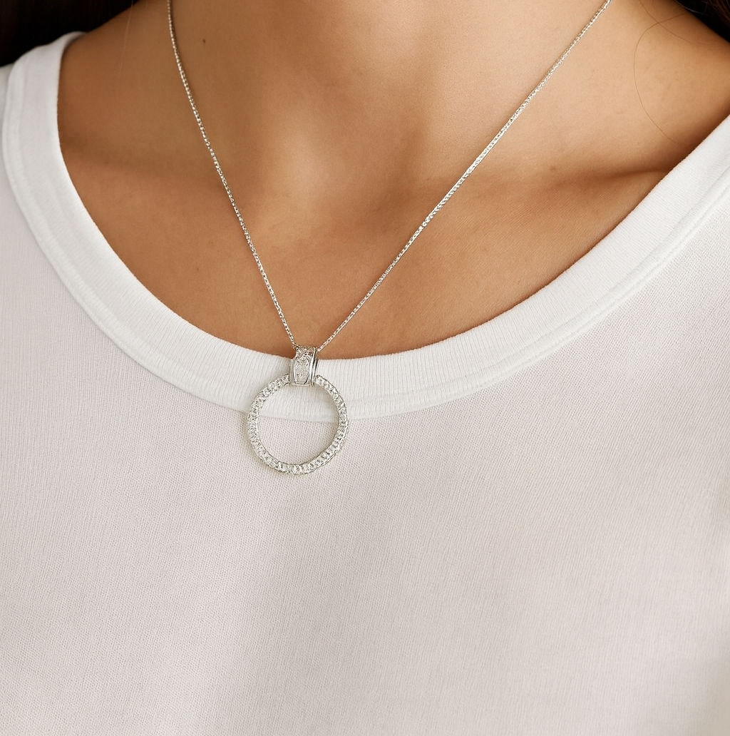 Cz Circle Of Life Pendant