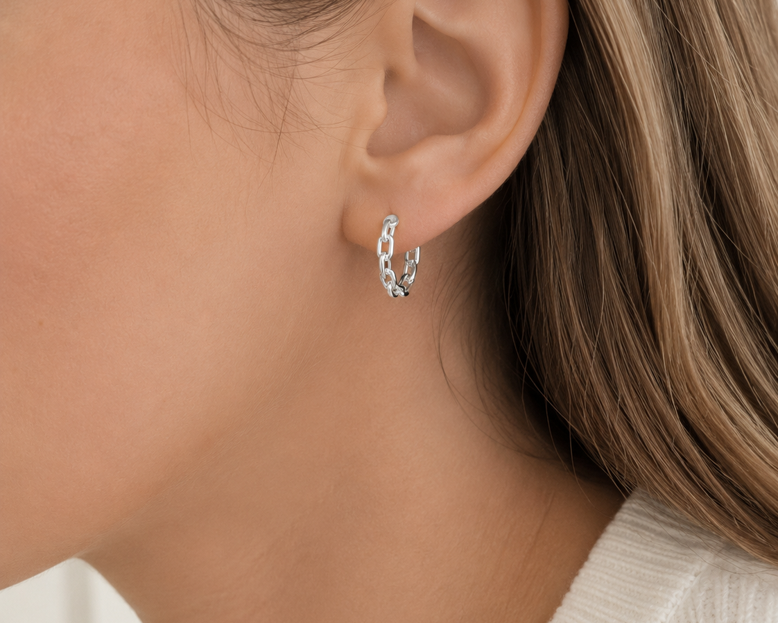 Chain Link Hoop Earrings