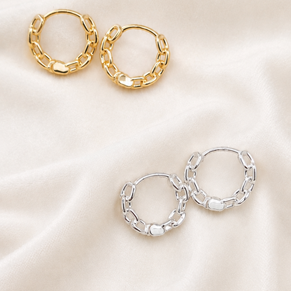 Chain Link Hoop Earrings