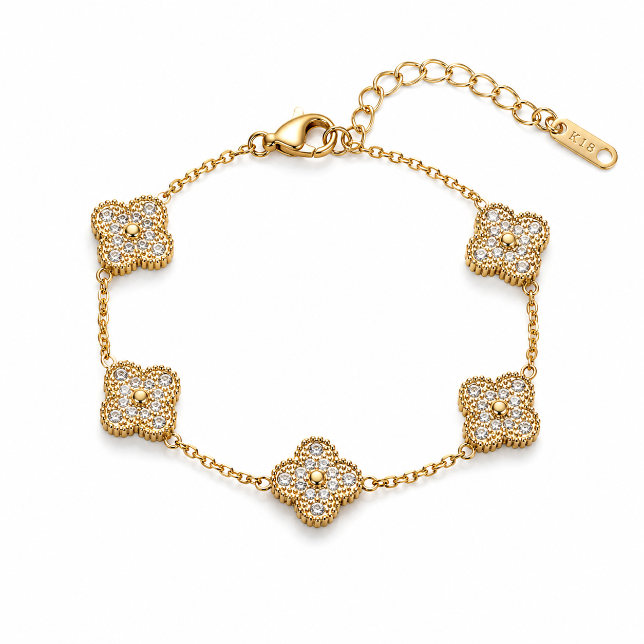 Cz Clover Bracelet