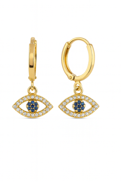 Evil Eye Huggie Earrings