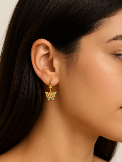 Butterfly Huggie Earrings