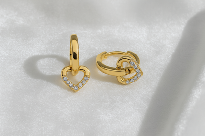 Heart Huggie Earrings