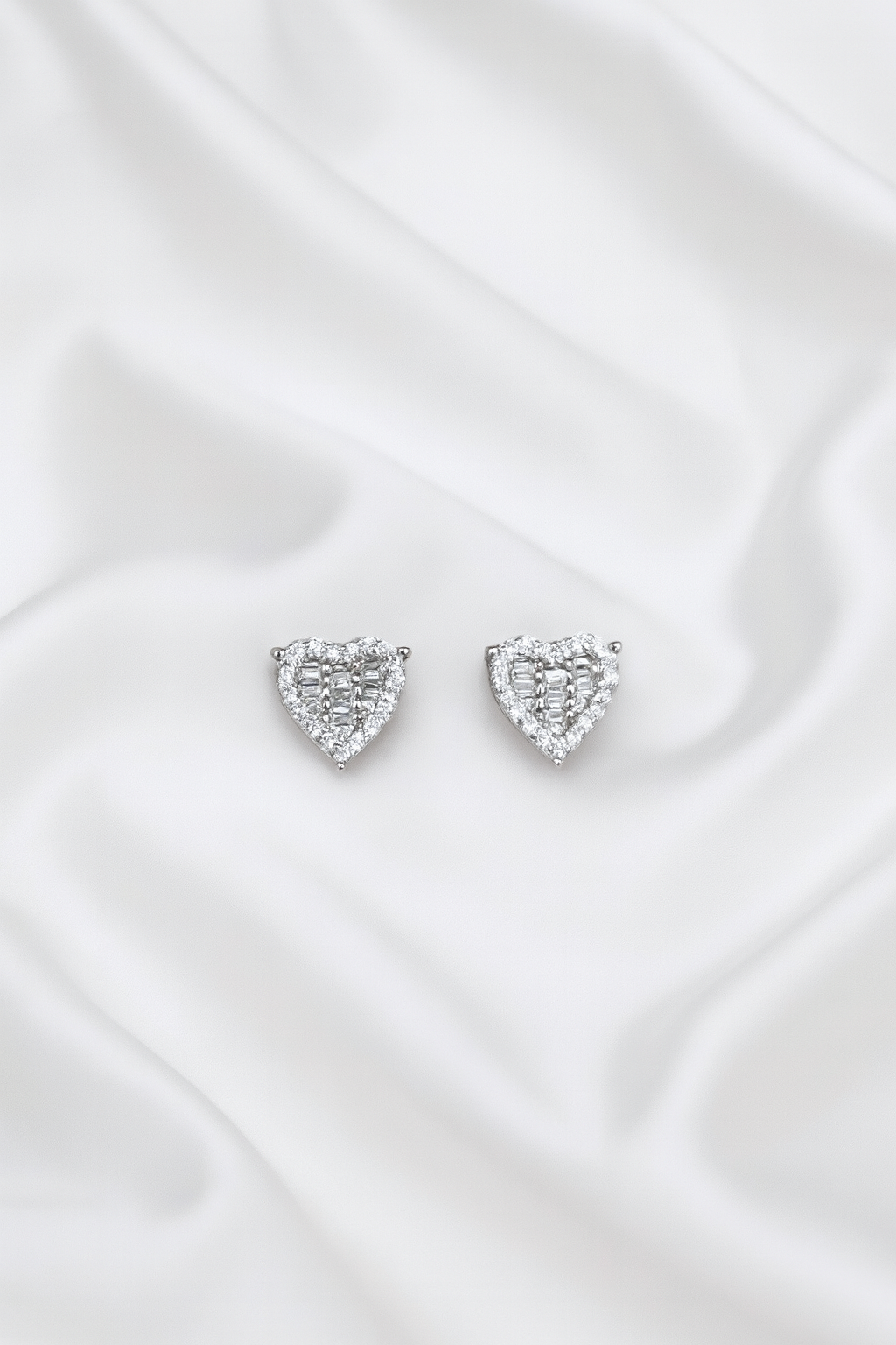 Cz Fancy Heart Earrings