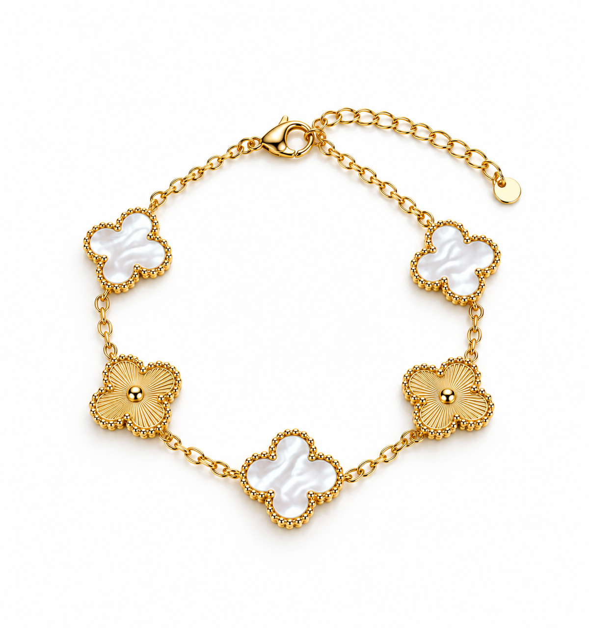 Gold & Ivory Clover Bracelet