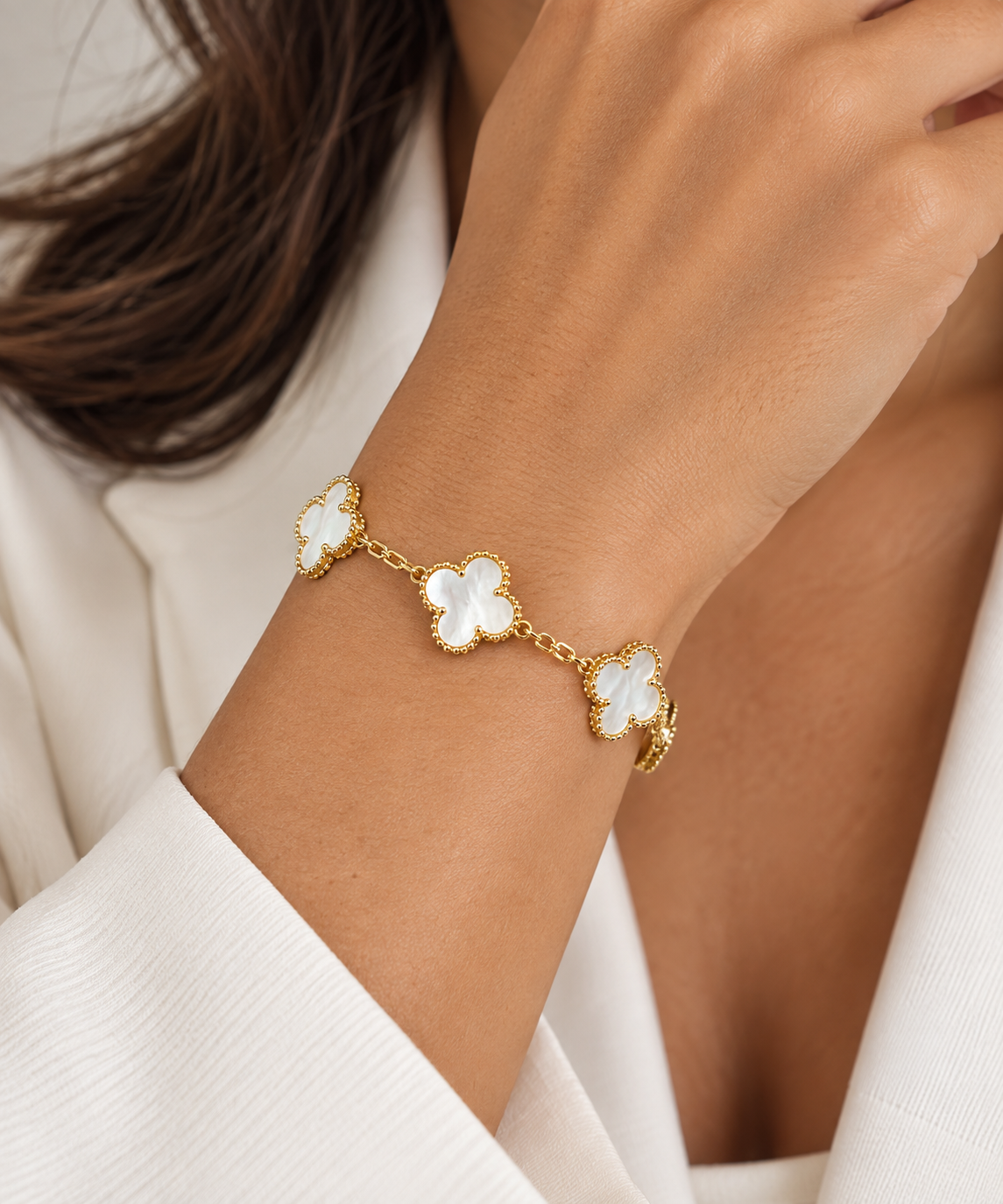 Luxury Pearl Clover Bracelet