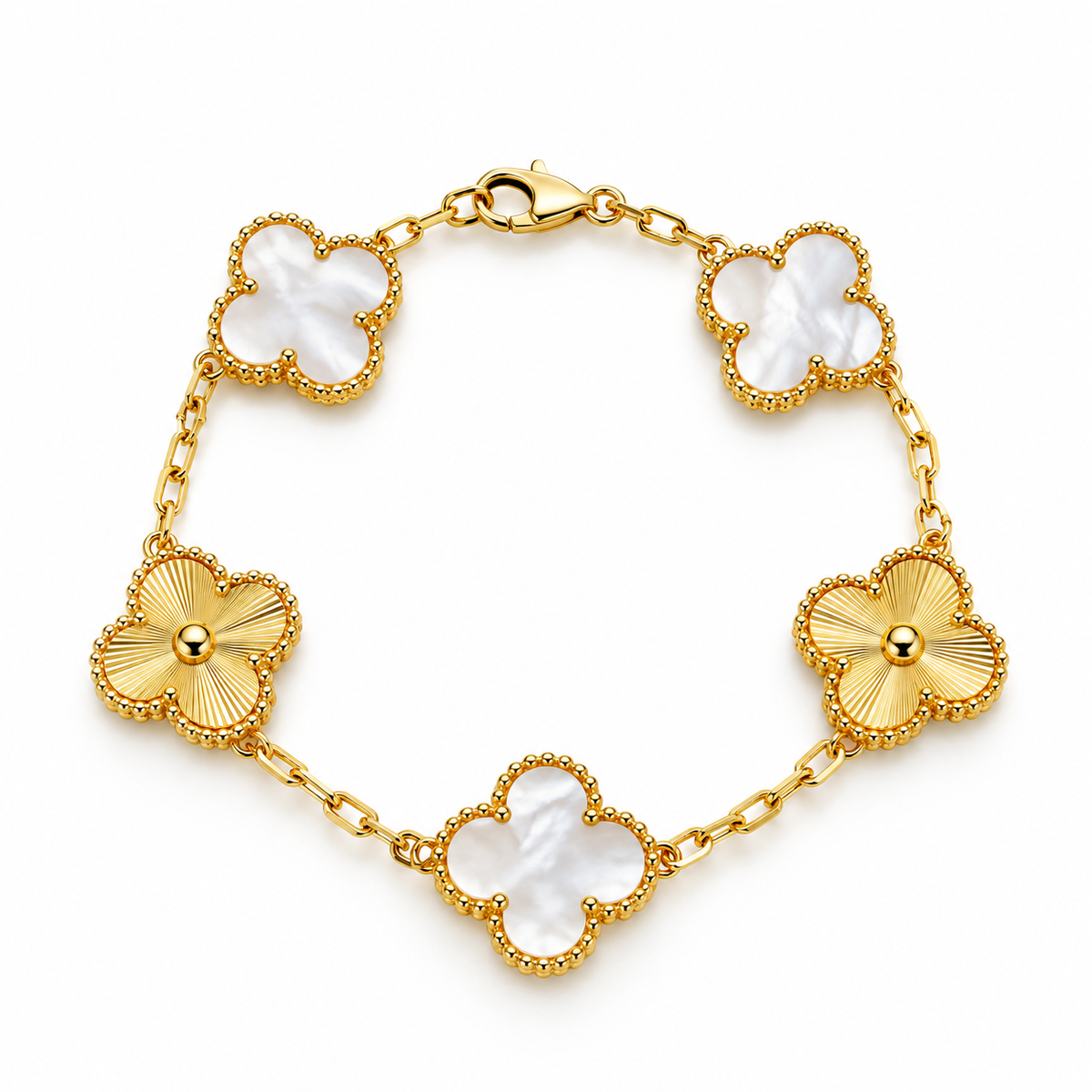 Gold And Pearl Clover Bracelet - Luxe Collection