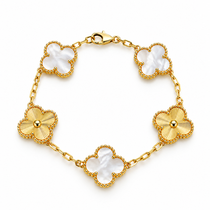 Gold And Pearl Clover Bracelet - Luxe Collection