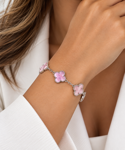 Luxury Pink Clover Bracelet