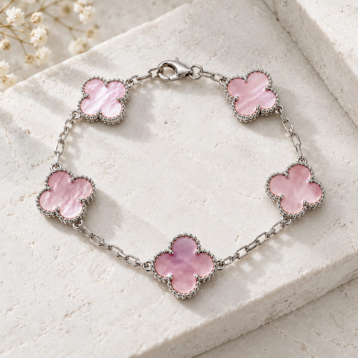 Luxury Pink Clover Bracelet