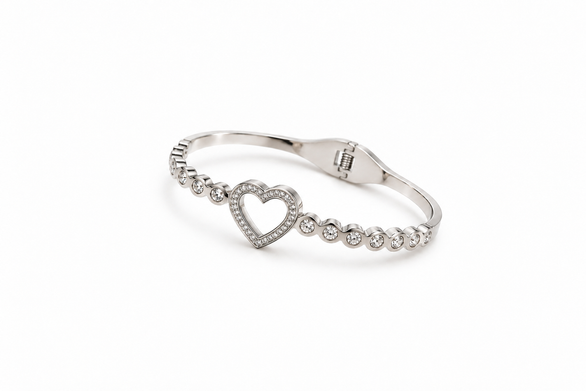 Heart Cz Bangle