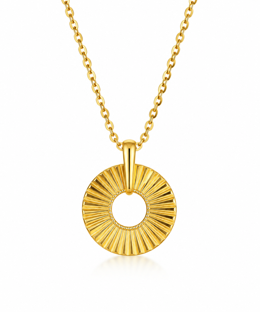 Ribbed Circle Pendant